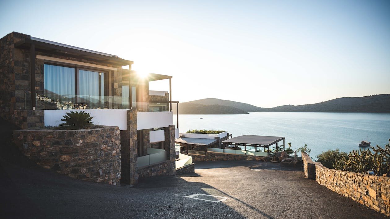 A modern house by the sea