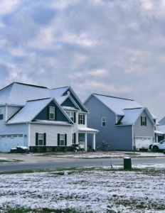 This photo shows two houses side by side.