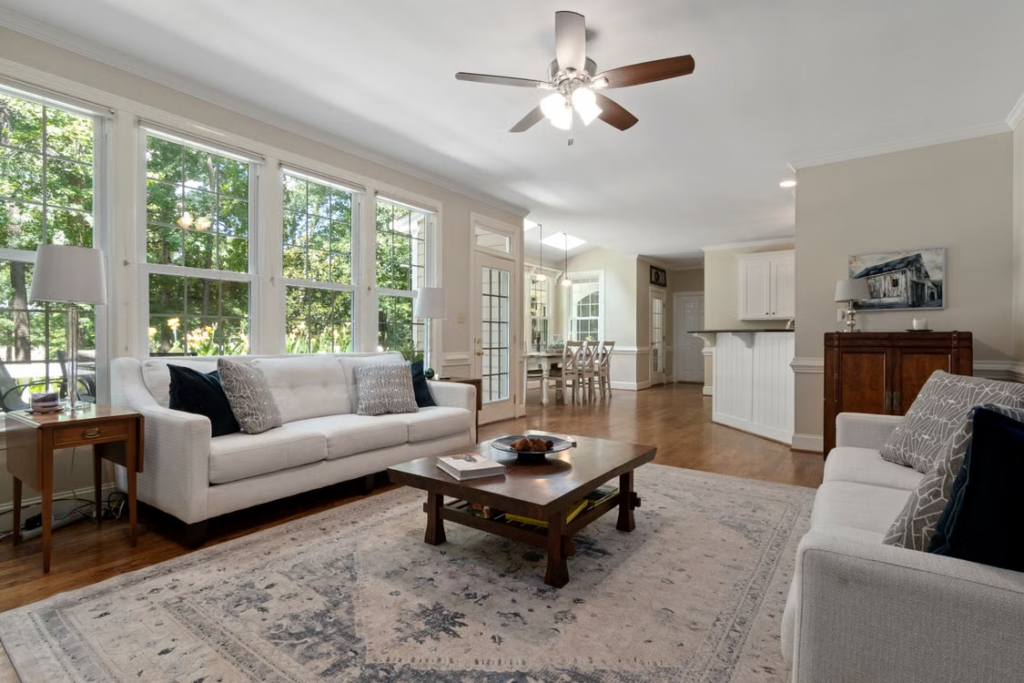 bright prepared living room